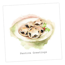 Load image into Gallery viewer, Mince Pies Christmas Card Greeting &amp; Note Cards Crumble and Core 12 x 12 cm  
