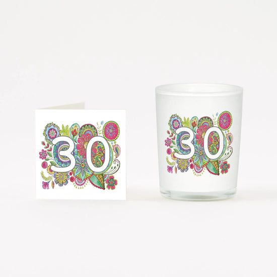 Boho 30 Boxed Candle and Card Candles Crumble and Core White 20cl 