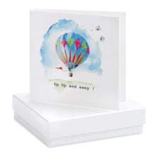 Load image into Gallery viewer, Boxed Up Up and Away! Hot Air Balloon Earring Card Earrings Crumble and Core White  
