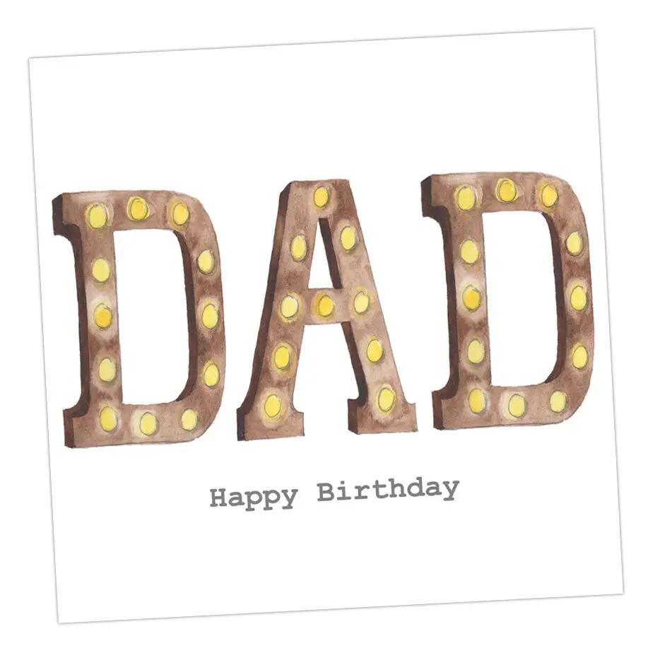 Dad in Lights Birthday Card Greeting & Note Cards Crumble and Core 15 x 15 cm  