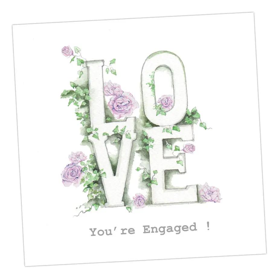 Love Letters Engagement Card Greeting & Note Cards Crumble and Core 12 x 12 cm  