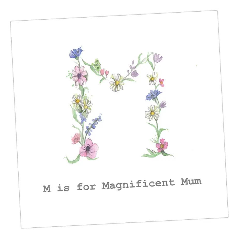 M is for Card Greeting & Note Cards Crumble and Core 15 x 15 cm  