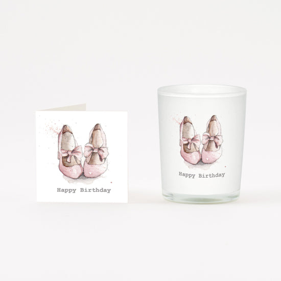 Pink Shoes Birthday Boxed Candle and Card Candles Crumble and Core   