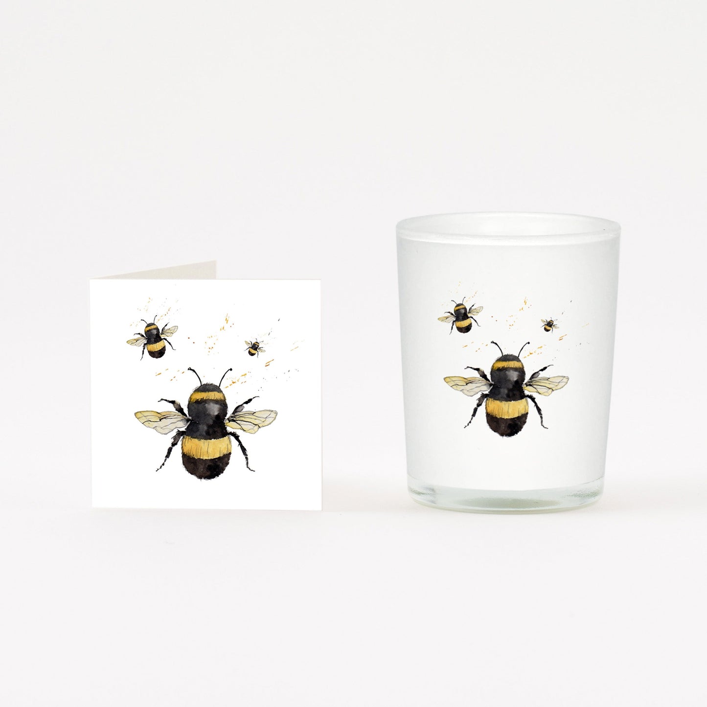 Bumble Bee Boxed Candle & Card Candles Crumble and Core White 20cl 
