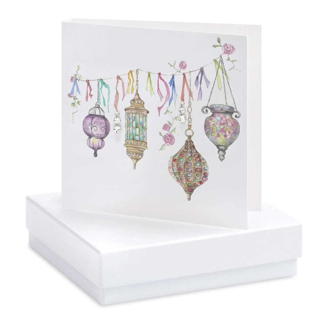 Boxed Moroccan Lanterns Earring Card Earrings Crumble and Core White  