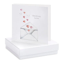 Load image into Gallery viewer, Boxed Love Letter Earring Card Earrings Crumble and Core White  
