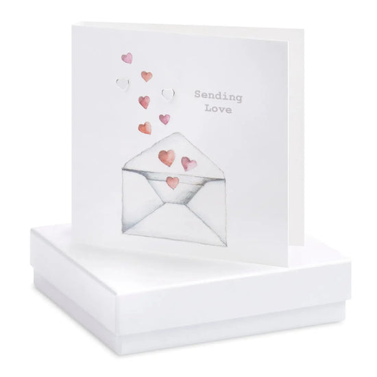 Boxed Love Letter Earring Card Earrings Crumble and Core White  