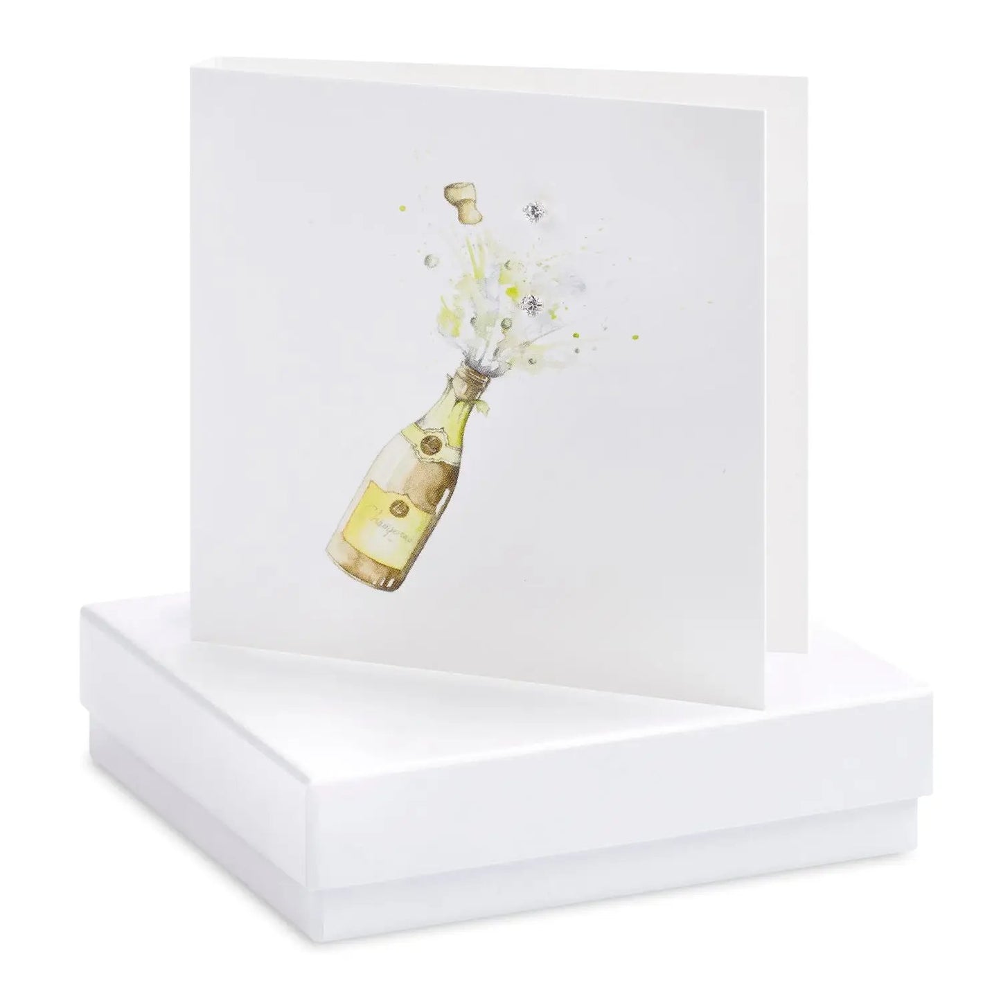 Boxed Champagne Earring Card Earrings Crumble and Core White  
