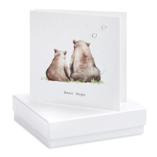 Boxed Bear Hugs Earring Card Earrings Crumble and Core White  