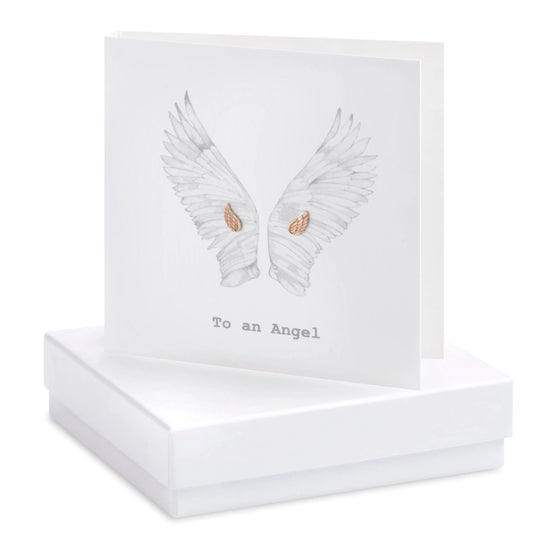 Boxed Earring Card Wings To an Angel Earrings Crumble and Core White  