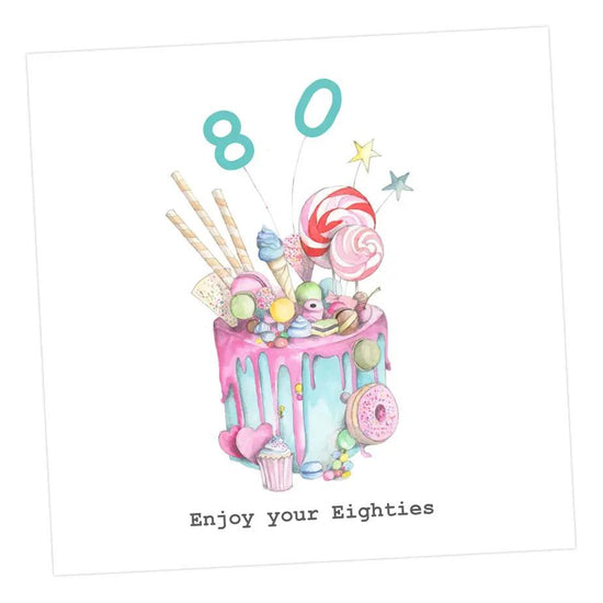 Truly Scrumptious Cake 80th Card Greeting & Note Cards Crumble and Core 12 x 12 cm  