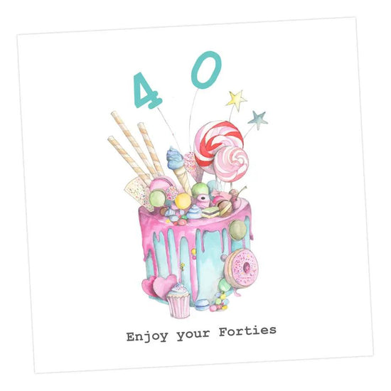 Truly Scrumptious Cake 40th Card Greeting & Note Cards Crumble and Core 12 x 12 cm  