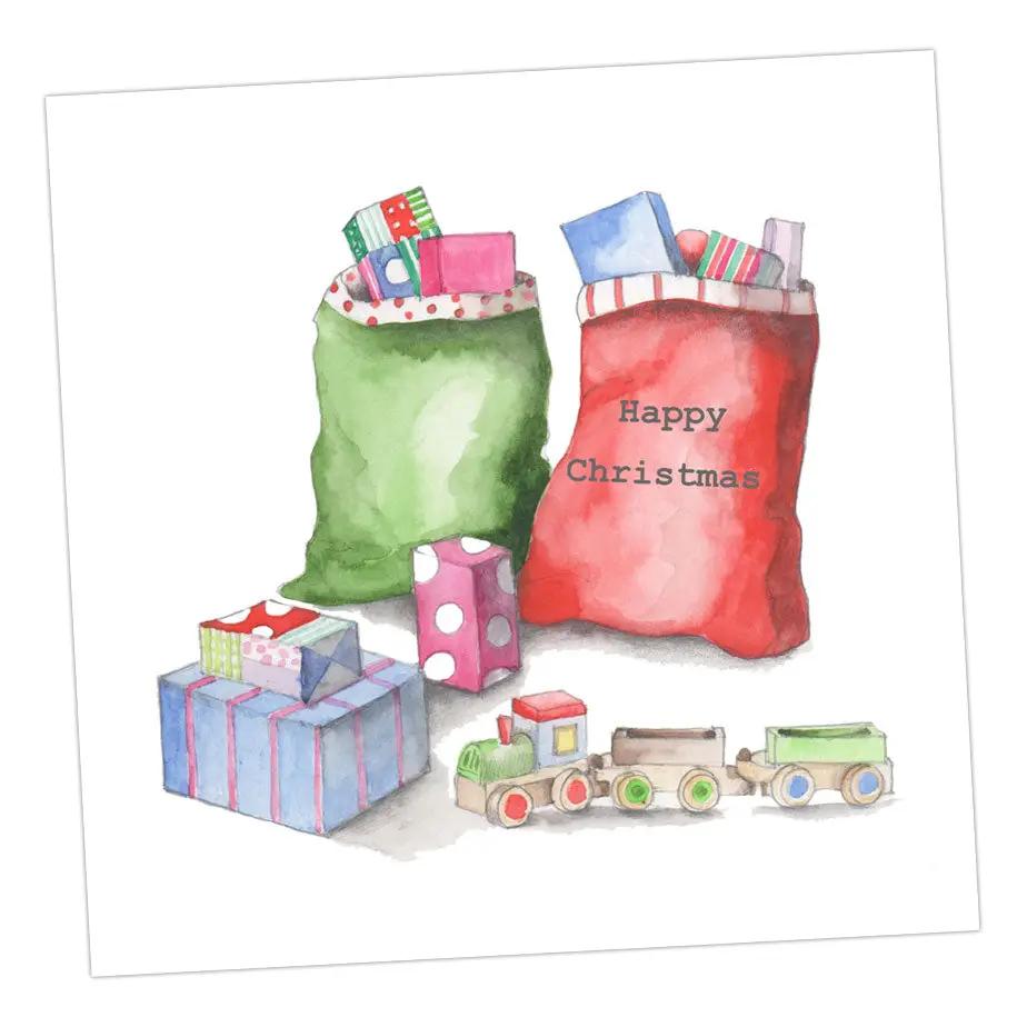 Santa Sack Christmas Card Greeting & Note Cards Crumble and Core 12 x 12 cm  