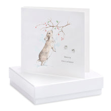 Load image into Gallery viewer, Boxed Christmas Bunny Earring Card Earrings Crumble and Core White  

