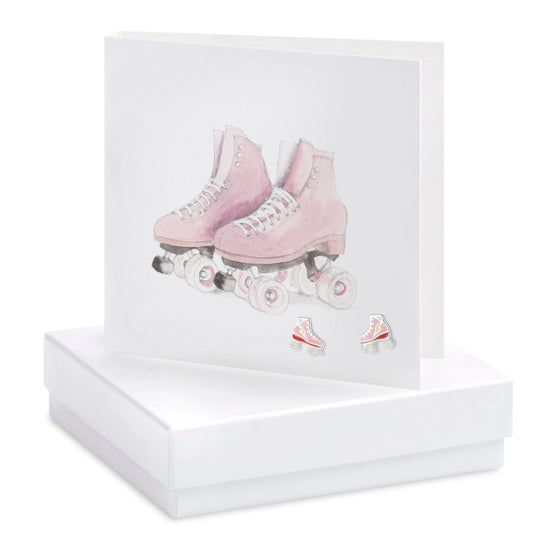 Boxed Earring Card Roller Skates Earrings Crumble and Core White  