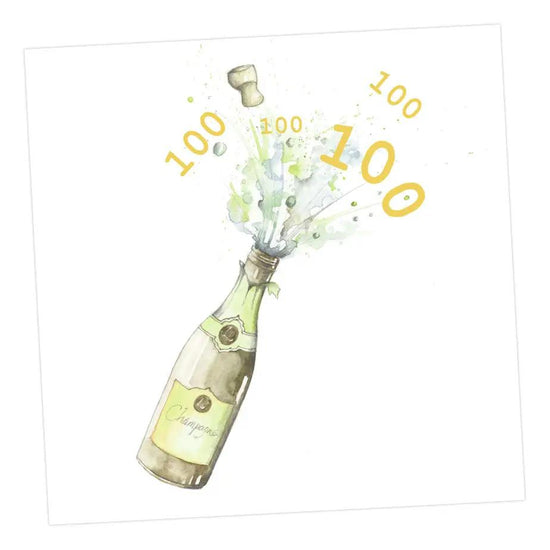 Champagne 100th Card Greeting & Note Cards Crumble and Core 12 x 12 cm  