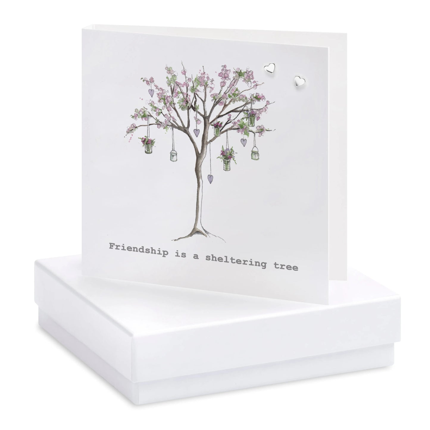 Boxed Friendship Blossom Tree Earring Card Earrings Crumble and Core White  