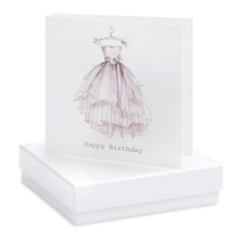 Carica l&#39;immagine nel visualizzatore di Gallery, Boxed Happy Birthday Dress Earring Card Earrings Crumble and Core White  
