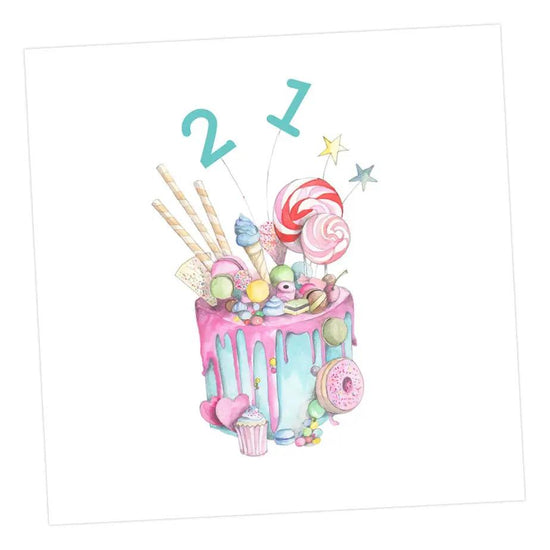 Truly Scrumptious Cake 21st Card Greeting & Note Cards Crumble and Core 12 x 12 cm  