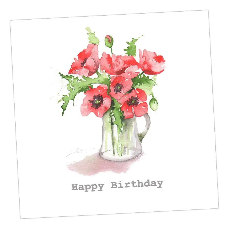 Poppy Birthday Card Greeting & Note Cards Crumble and Core 12 x 12 cm  