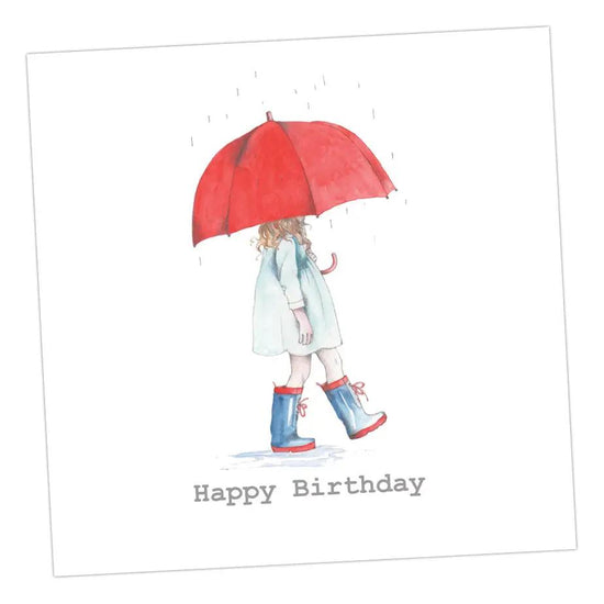 Singing in the Rain Birthday Card Greeting & Note Cards Crumble and Core 12 x 12 cm  