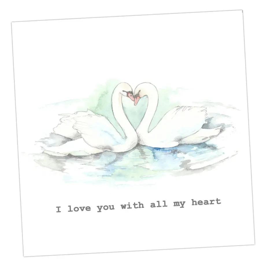 Swans Greeting & Note Cards Crumble and Core 12 x 12 cm  