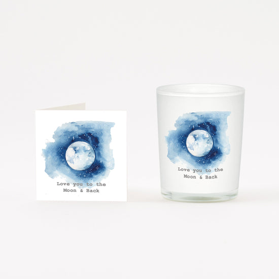 Love You To The Moon Boxed Candle and Card Candles Crumble and Core   