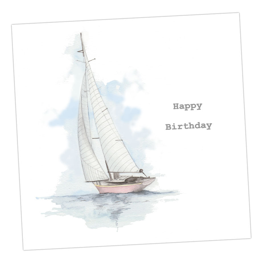 Sailing Boat Greeting & Note Cards Crumble and Core 12 x 12 cm  