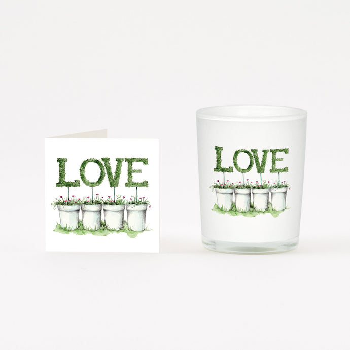 Love Pots Boxed Candle and Card Crumble & Core