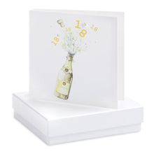 Carica l&#39;immagine nel visualizzatore di Gallery, Boxed Champagne Bottle 18th Earring Card Earrings Crumble and Core White  
