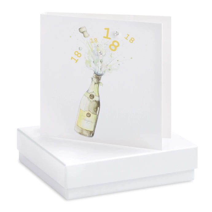 Boxed Champagne Bottle 18th Earring Card Crumble and Core Crumble & Core