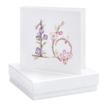 Load image into Gallery viewer, Boxed Floral 16th Earring Card Crumble &amp; Core
