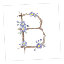Load image into Gallery viewer, Floral Letters B Greeting &amp; Note Cards Crumble and Core 8 x 8 cm  
