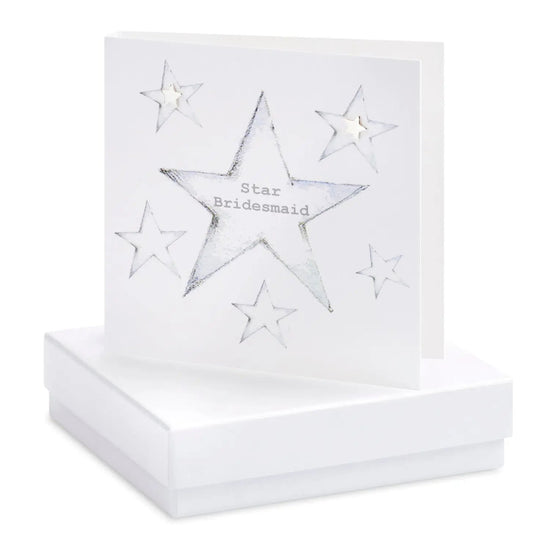 Boxed Star Bridesmaid Earring Card Earrings Crumble and Core White  