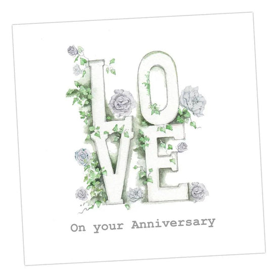 Love Letters Anniversary Card Greeting & Note Cards Crumble and Core 12 x 12 cm  
