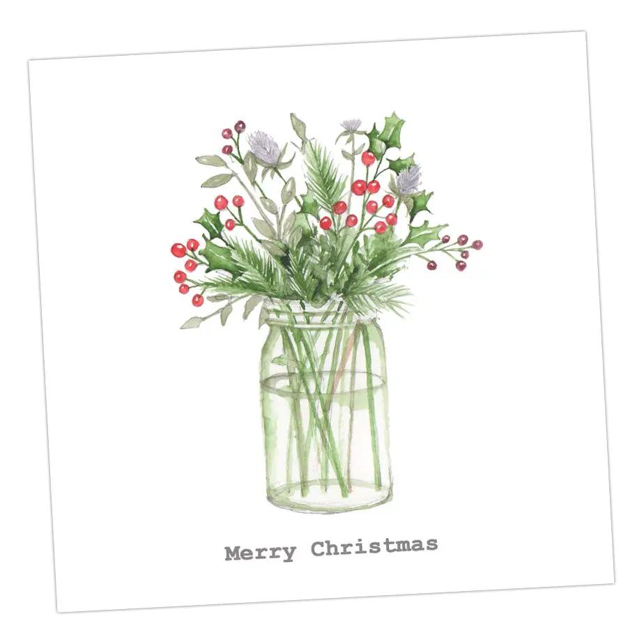 Flower Jar Christmas Card