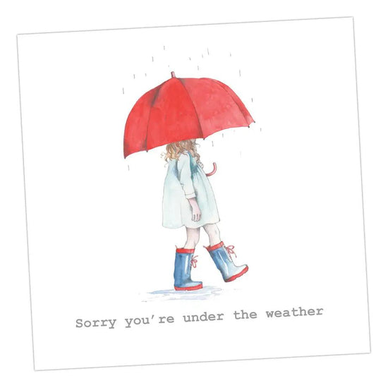 Under the Weather Card Greeting & Note Cards Crumble and Core 15 x 15 cm  