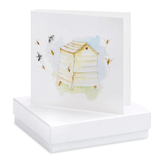 Boxed Beehive Earring Card Earrings Crumble and Core White  