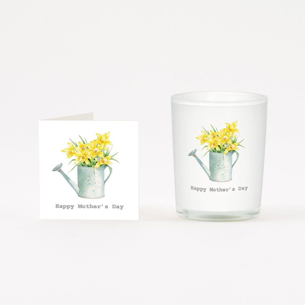 Daffodil Mother's Day Boxed Candle Candles Crumble and Core White 20cl 