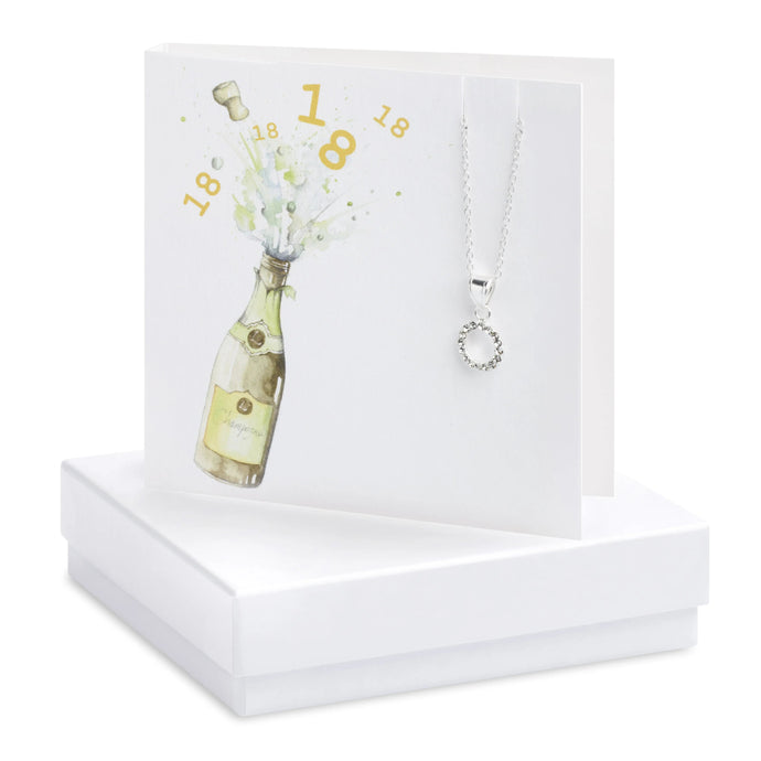 Boxed Champagne 18th Cubic Zirconia Necklace Card Crumble & Core