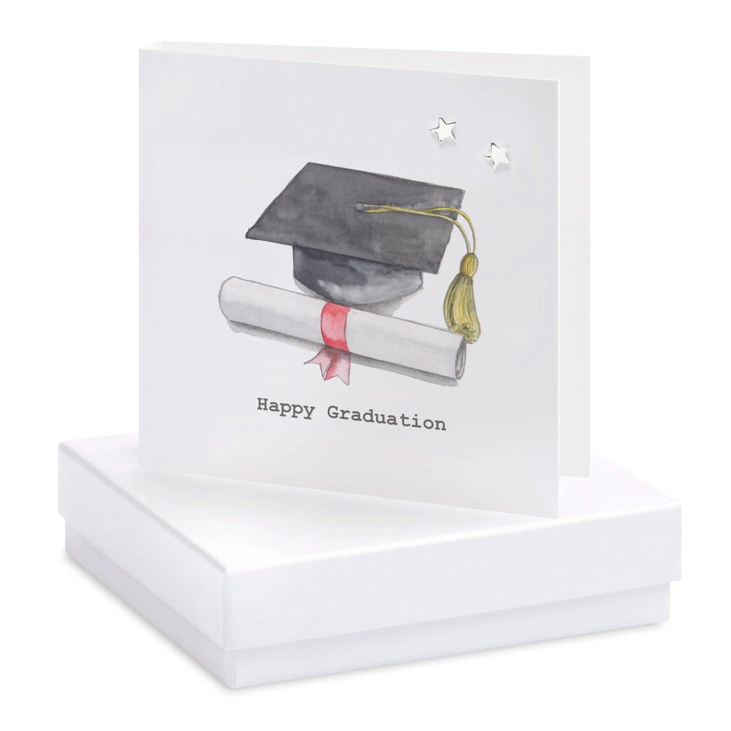 Boxed Graduation Earring Card Earrings Crumble and Core White  