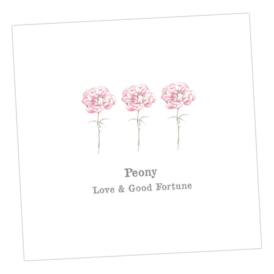 Peony Card Greeting & Note Cards Crumble and Core 12 x 12 cm  