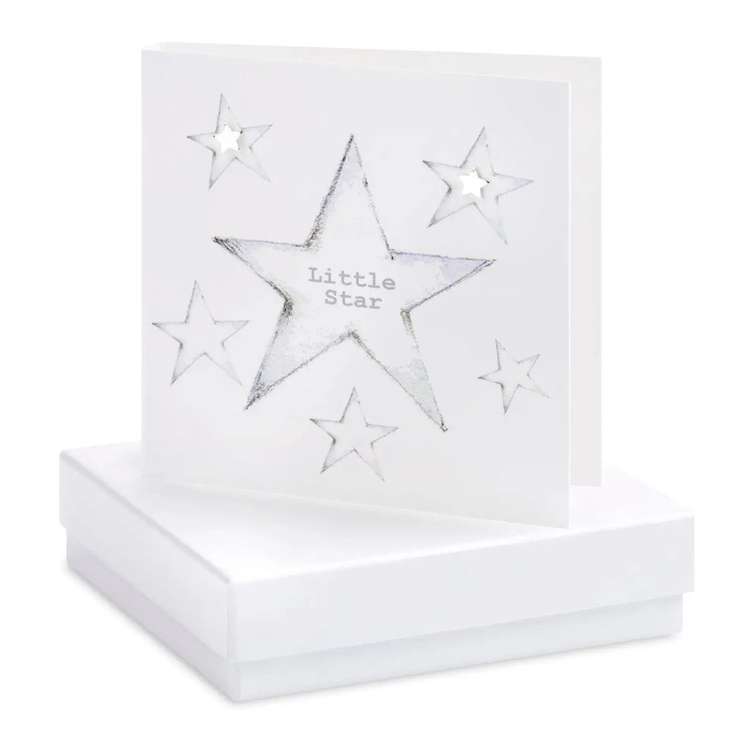 Boxed Star Earring Card Earrings Crumble and Core White  
