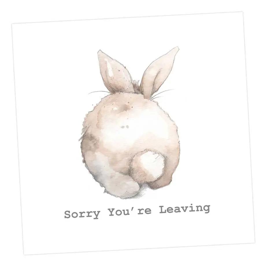 Bertie's Bob Tail Sorry You Are Leaving Card Greeting & Note Cards Crumble and Core 12 x 12 cm  