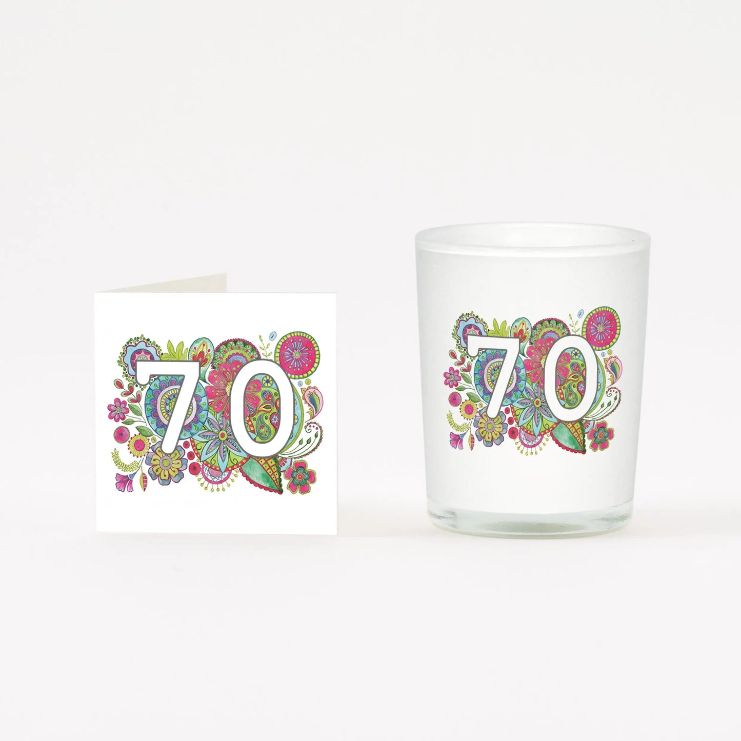 Boho 70 Boxed Candle and Card Candles Crumble and Core White 20cl 