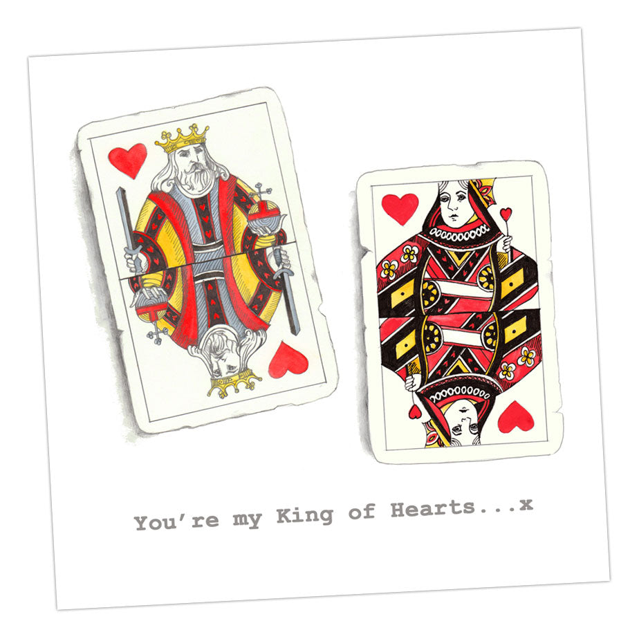 king of Hearts Playing Cards Greeting & Note Cards Crumble and Core 12 x 12 cm  