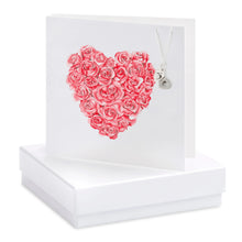 Load image into Gallery viewer, Boxed Rose Heart Locket Necklace Card Necklaces Crumble and Core White  
