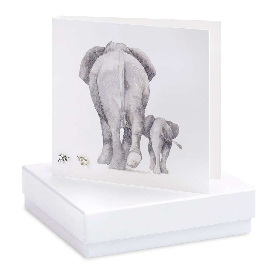 Boxed Elephant Earring Card Crumble and Core Crumble & Core