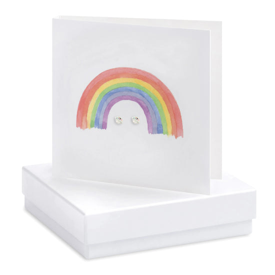 Boxed Blank Rainbow Earring Card Earrings Crumble and Core White  