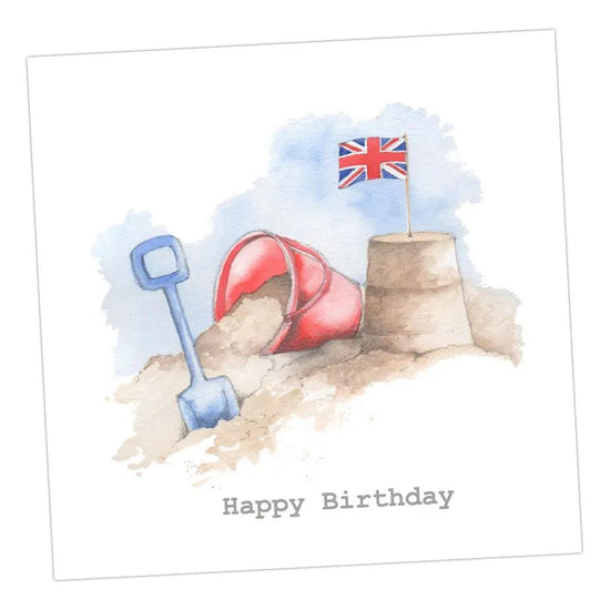 Sandcastle  Birthday Card Greeting & Note Cards Crumble and Core 15 x 15 cm  